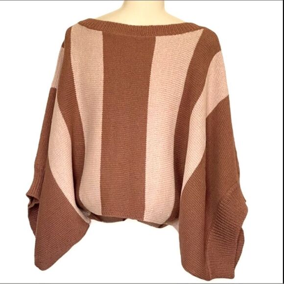 Trina Turk Horizon Bold Stripe Boatneck Dolman Sleeve Ribbed Trim Sweater - Picture 4 of 16